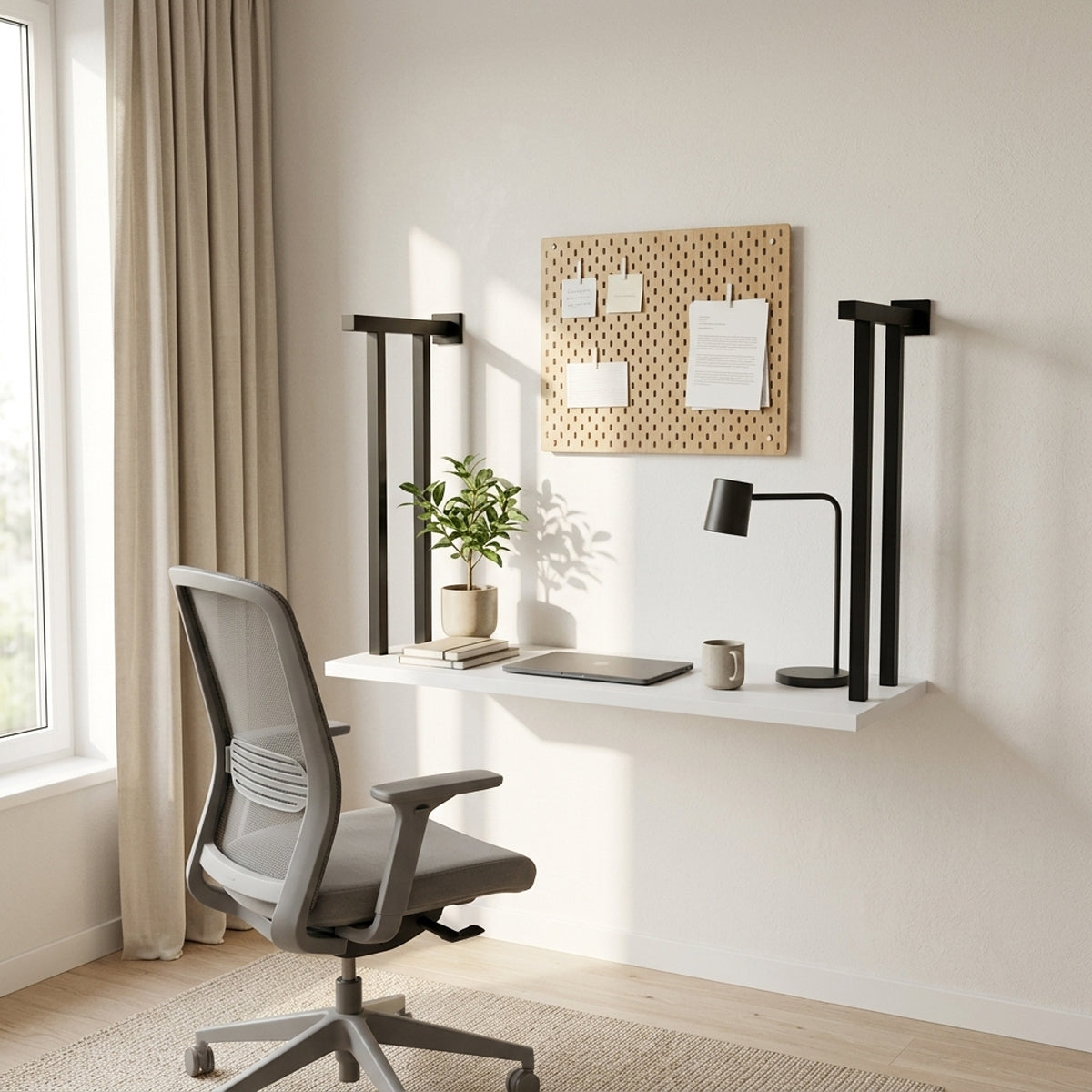 Holly Wall Mounted Desk in White Color by Riyan Luxiwood