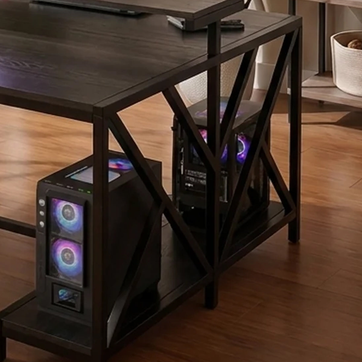 Hammer Computer Table With Open Storage By Riyan Luxiwood.