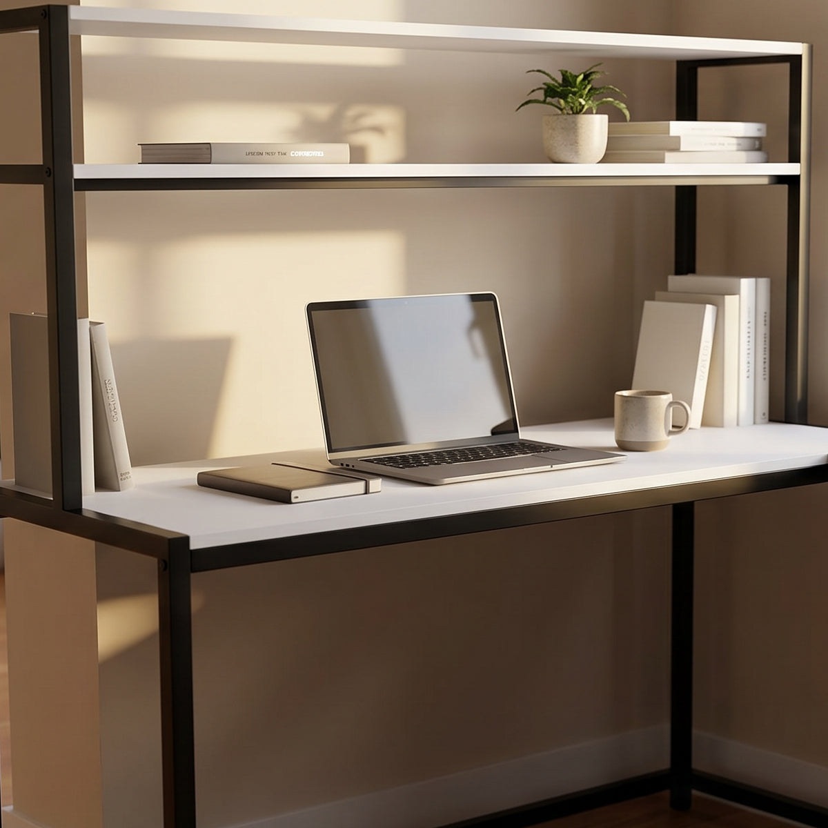 Hutch Corner Desk With Open Storage Design By Riyan Luxiwood