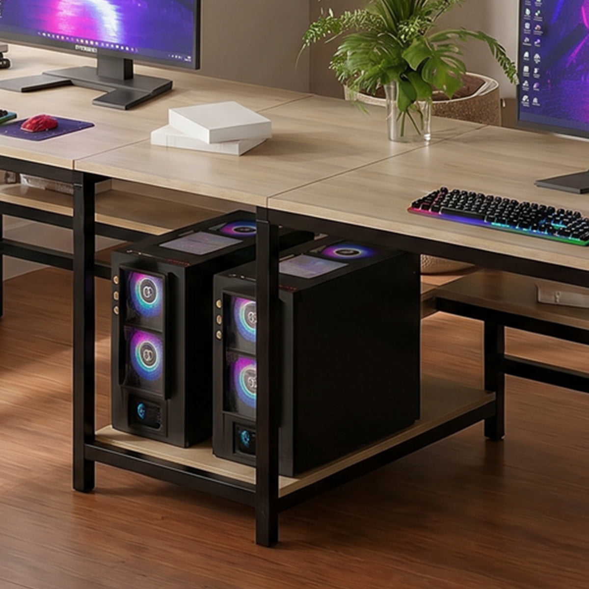 Dublin Computer Table With Open Storage By Riyan Luxiwood.