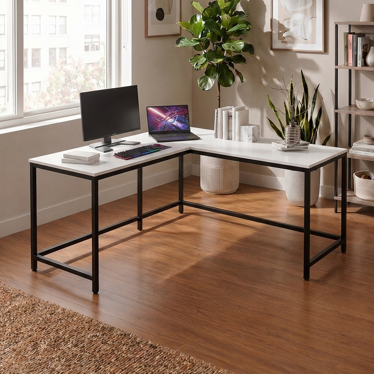 Marshal Computer Table With Open Storage By Riyan Luxiwood.