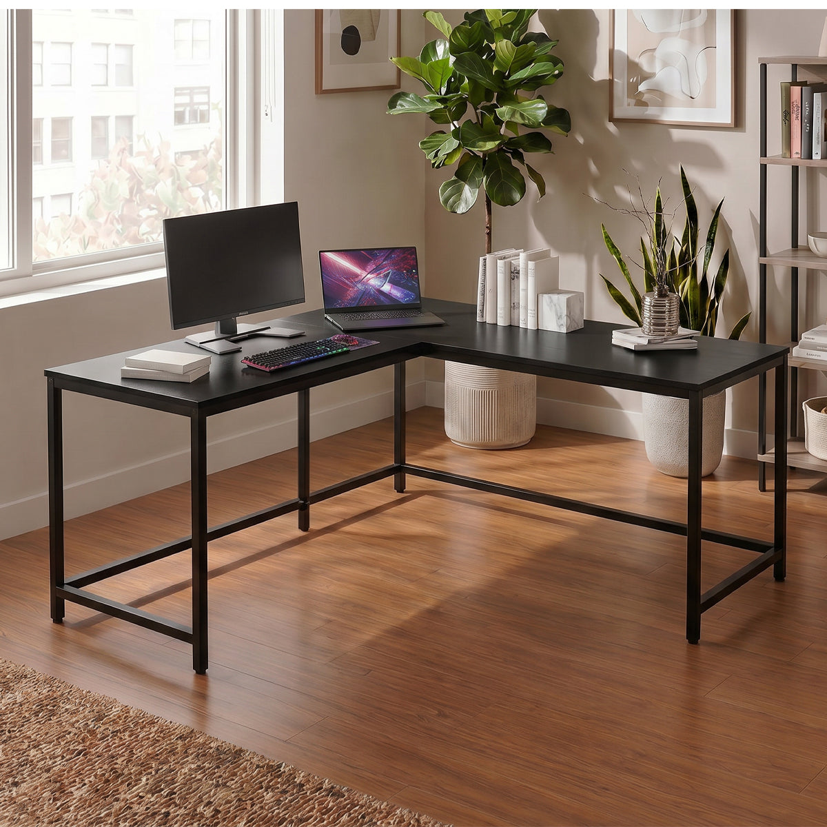 Marshal Computer Table With Open Storage By Riyan Luxiwood.