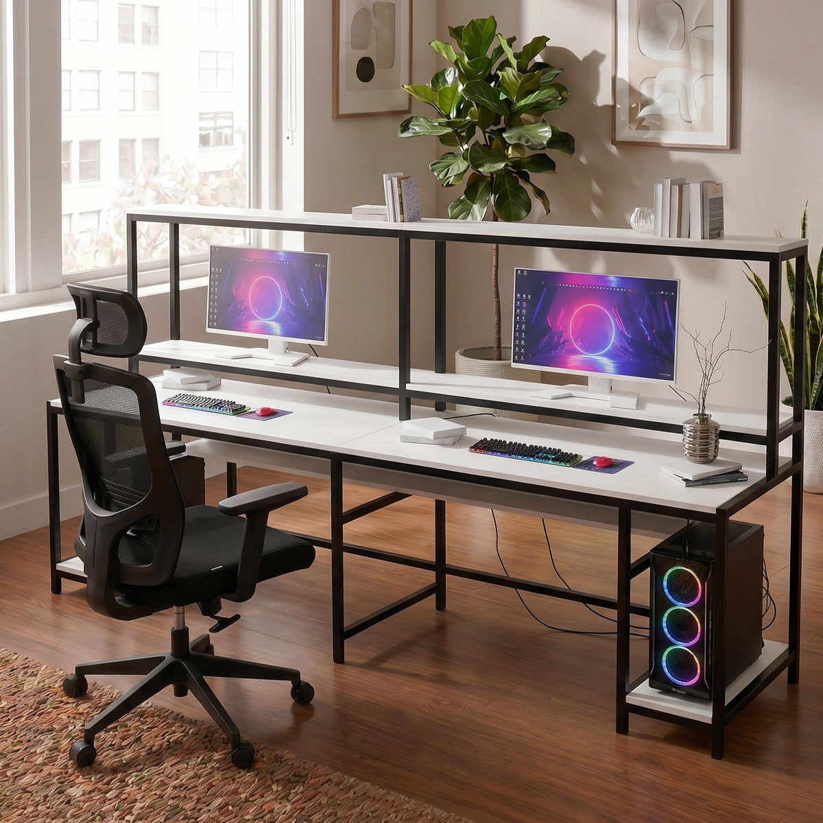 Ember Computer Table With Open Storage By Riyan Luxiwood.