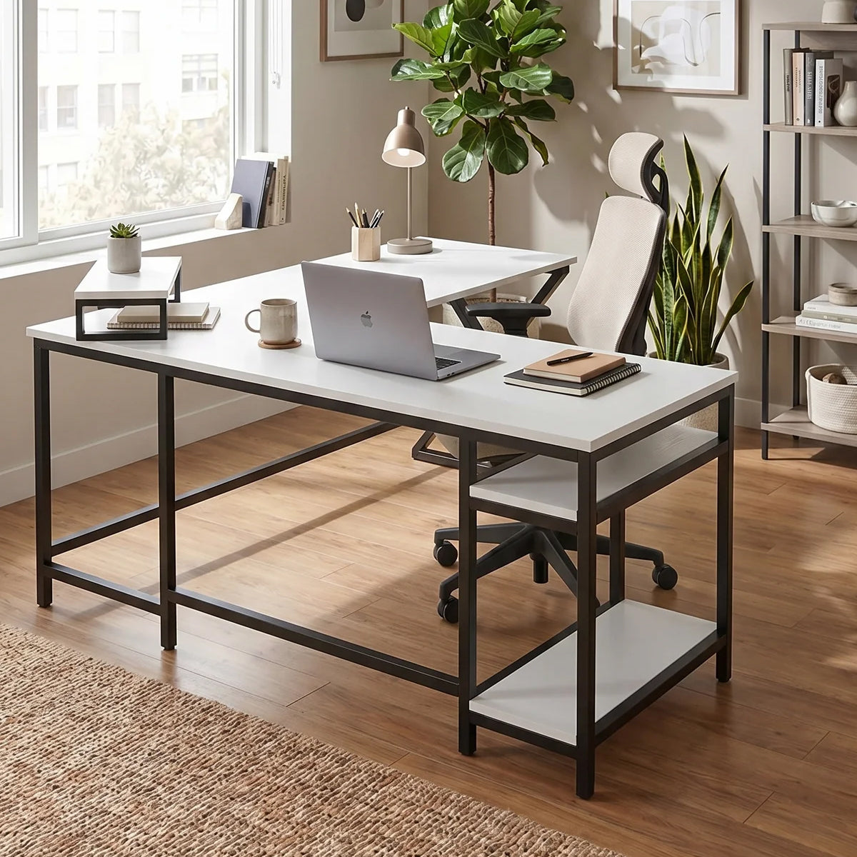 Vertex L Shaped Computer Office Table By Riyan Luxiwood.