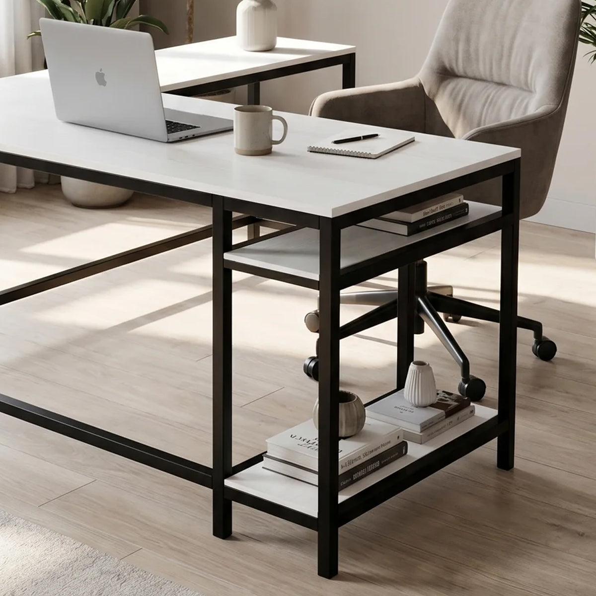 Vertex L Shaped Computer Office Table By Riyan Luxiwood.