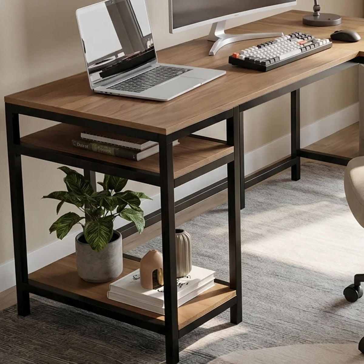Vertex L Shaped Computer Office Table By Riyan Luxiwood.