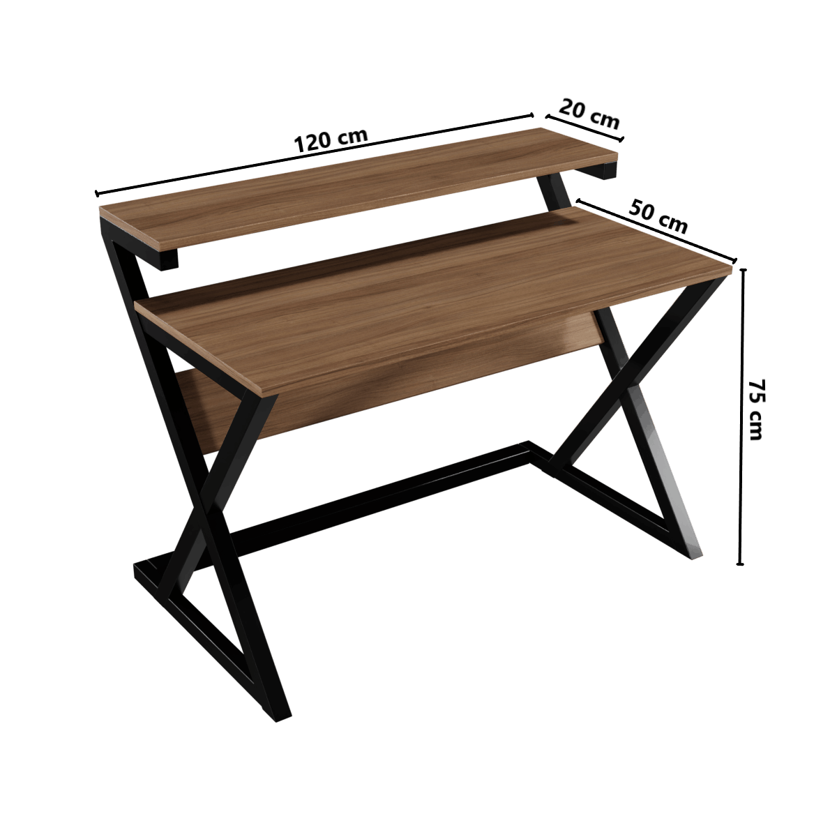 Austin Study Table in White Color with Upper Shelve by Riyan Luxiwood