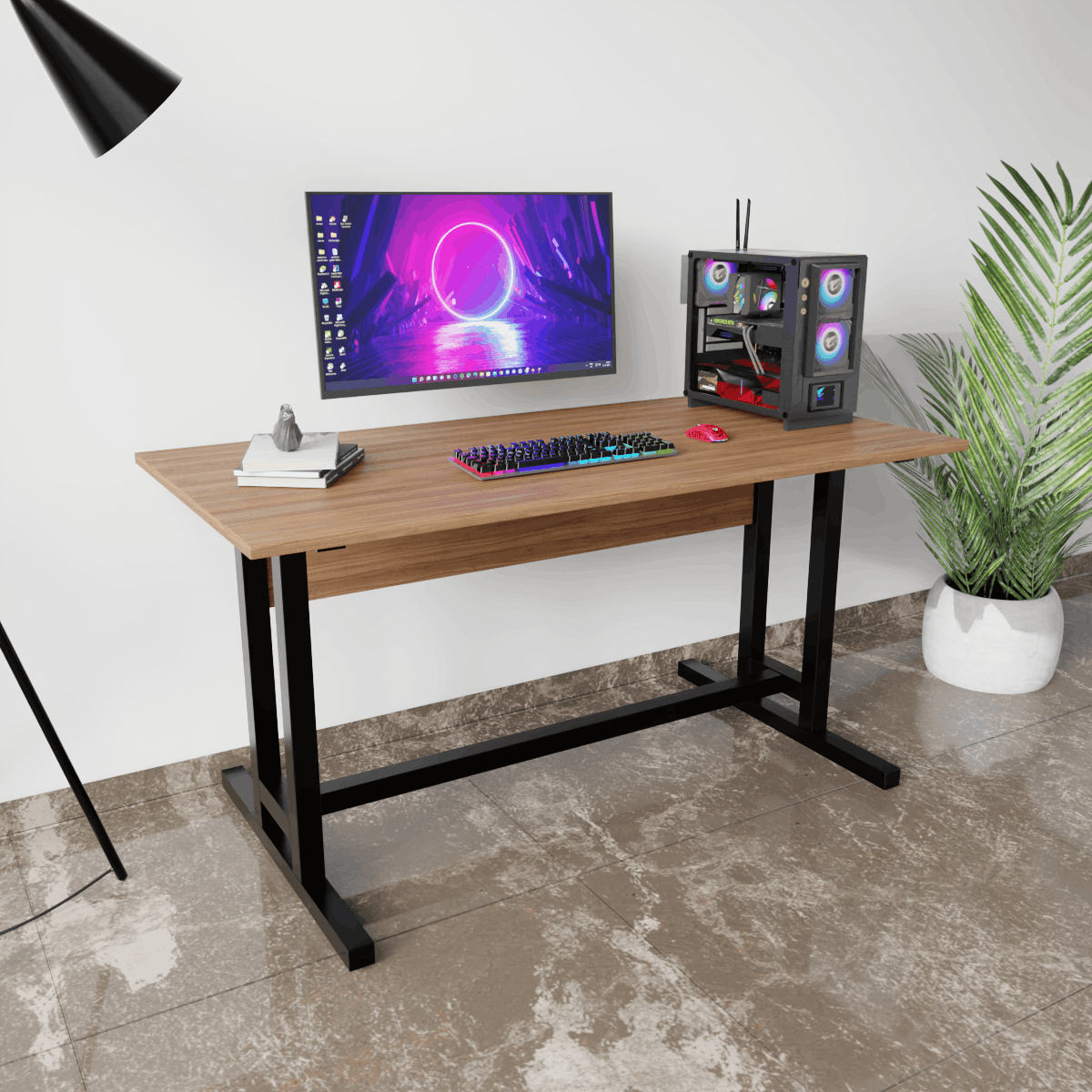 Clover Computer Table by Riyan Luxiwood.