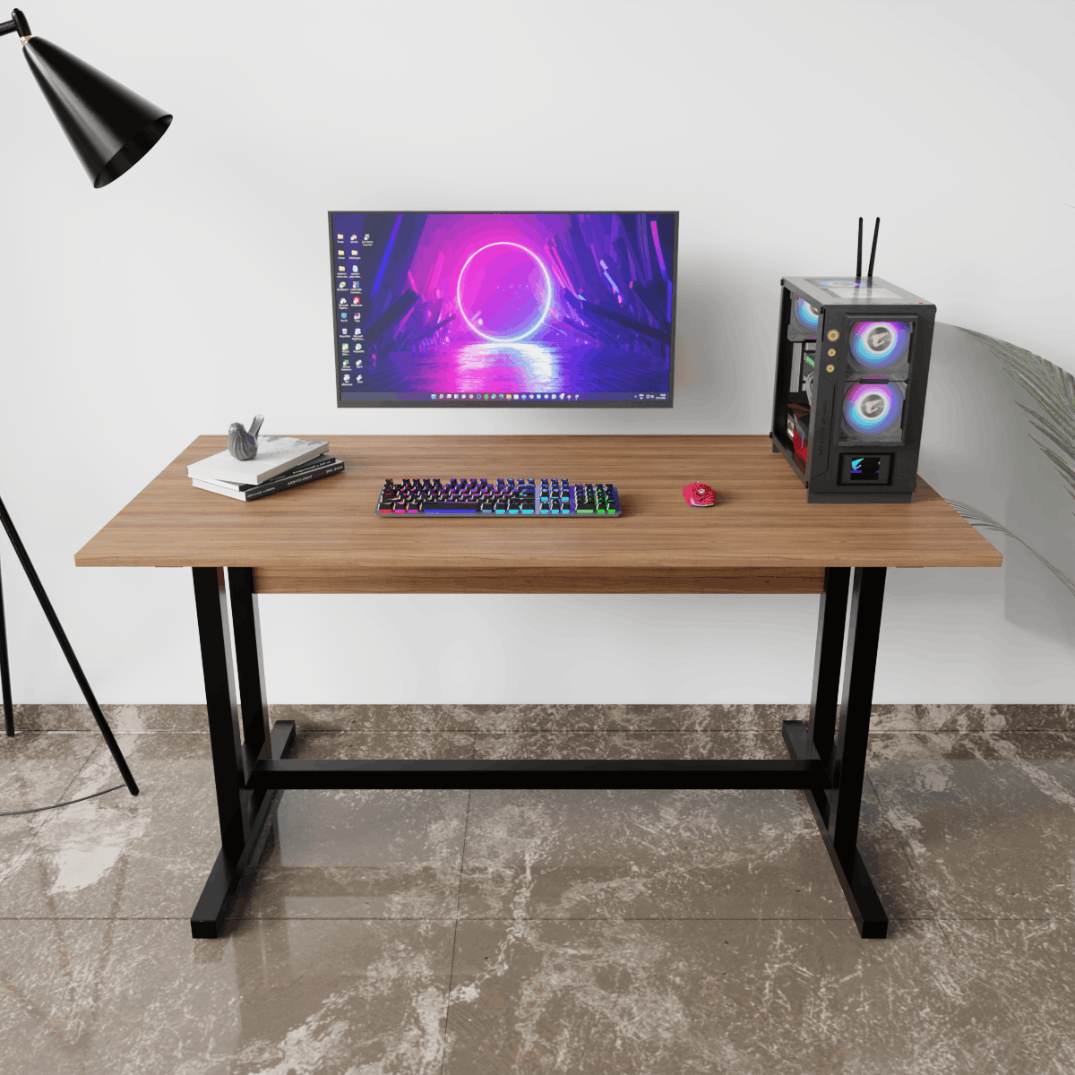 Clover Computer Table by Riyan Luxiwood.