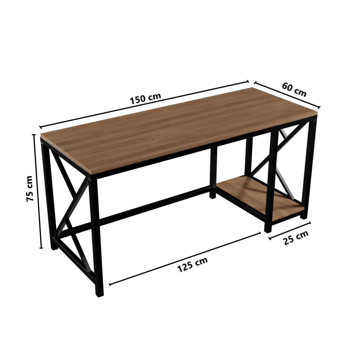 Patrick Computer Table With Open Storage By Riyan Luxiwood.