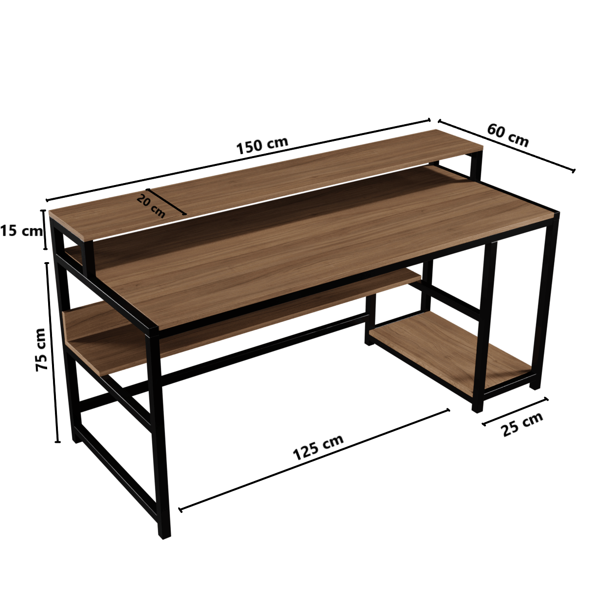 Trio Computer Table With Open Storage By Riyan Luxiwood.