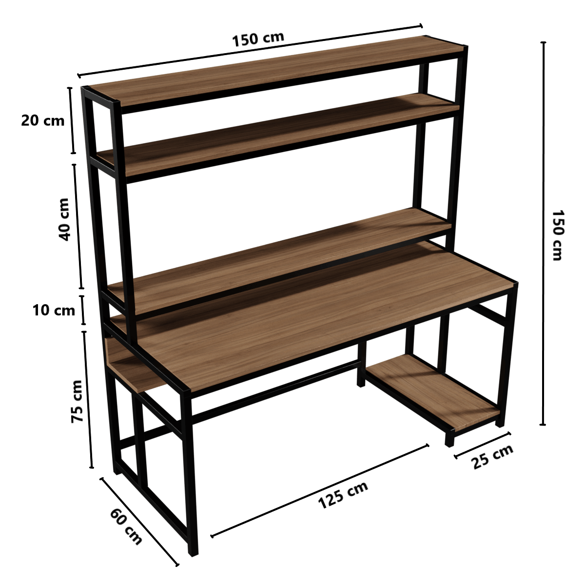 Jerry Computer Table With Open Storage By Riyan Luxiwood.