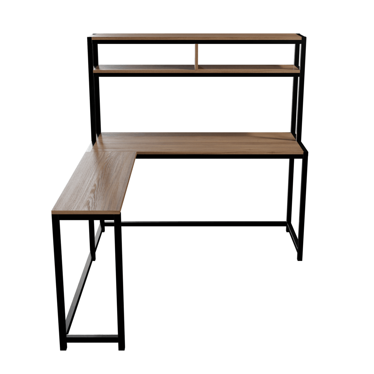 Hutch Corner Desk With Open Storage Design By Riyan Luxiwood