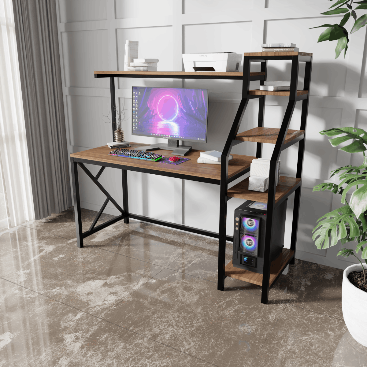 Rio Study Table with Verticle Storage by Riyan Luxiwood