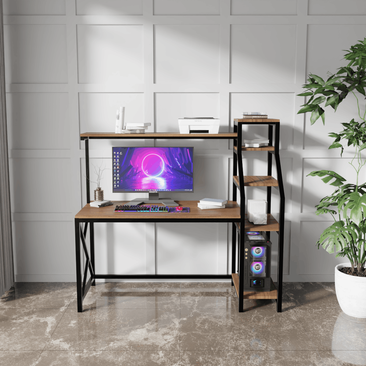 Rio Study Table with Verticle Storage by Riyan Luxiwood