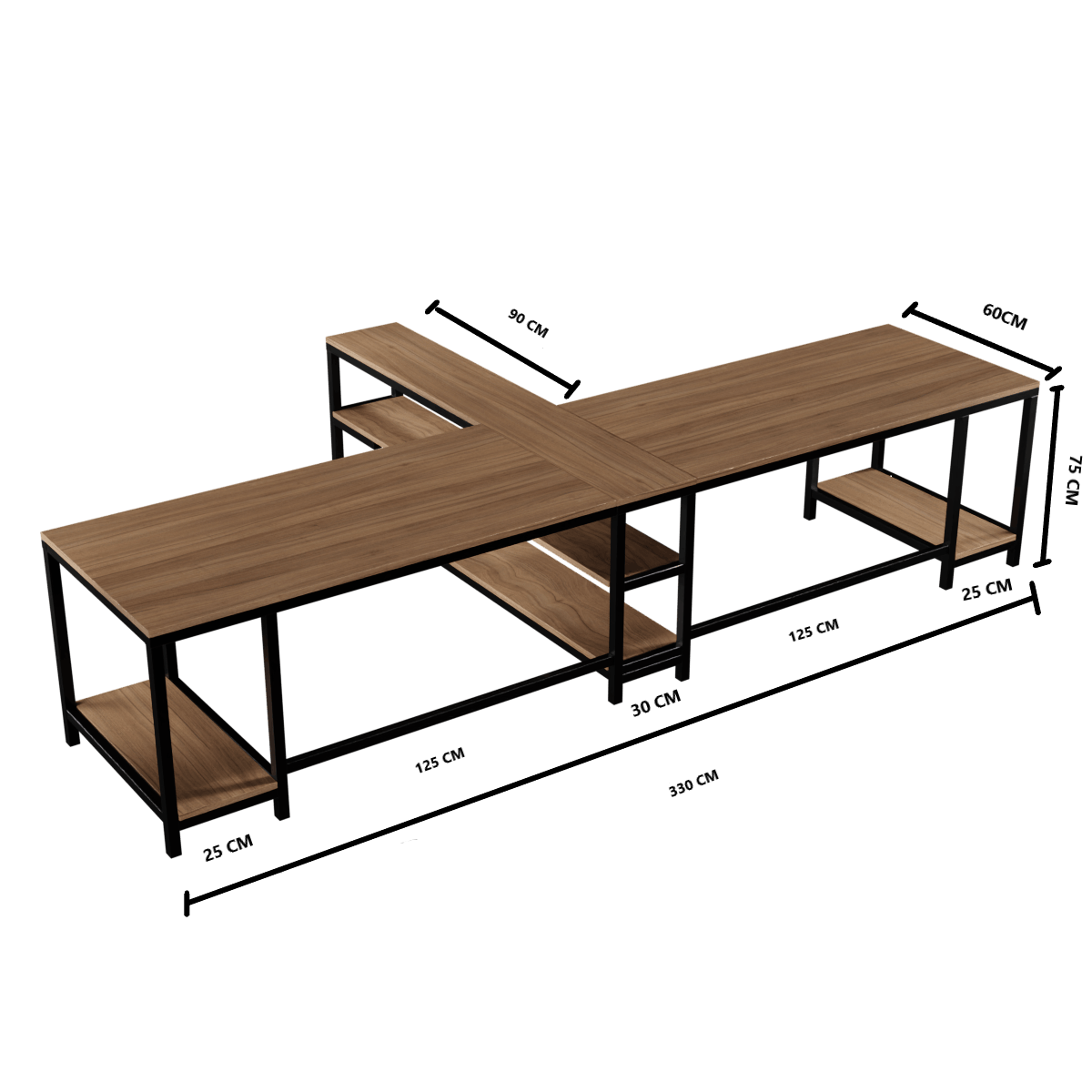 Haldin Computer Table With Open Storage By Riyan Luxiwood.
