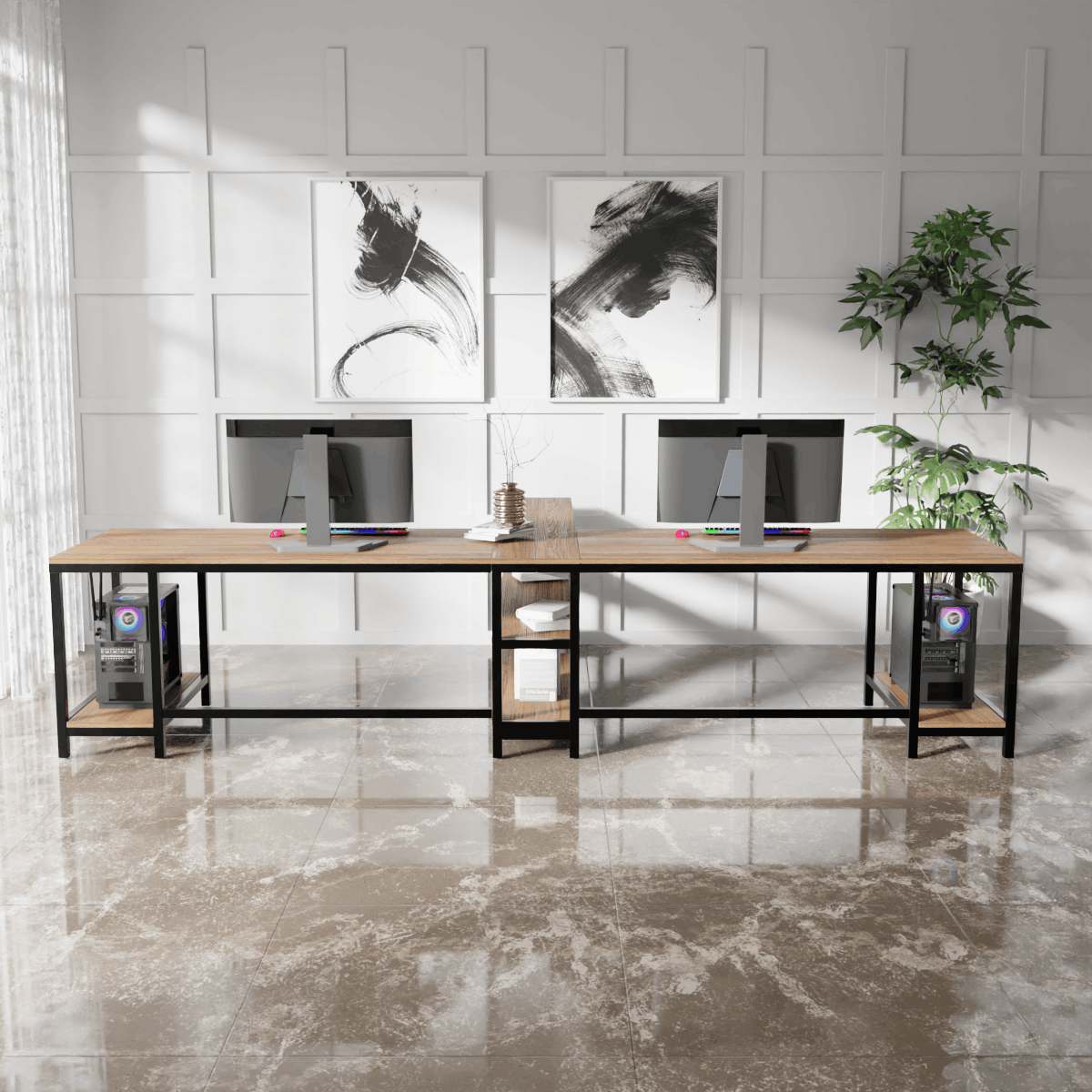 Haldin Computer Table With Open Storage By Riyan Luxiwood.