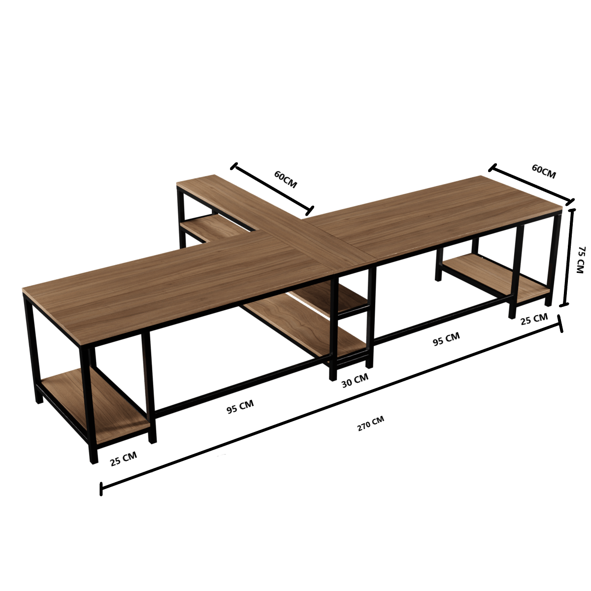 Haldin Computer Table With Open Storage By Riyan Luxiwood.