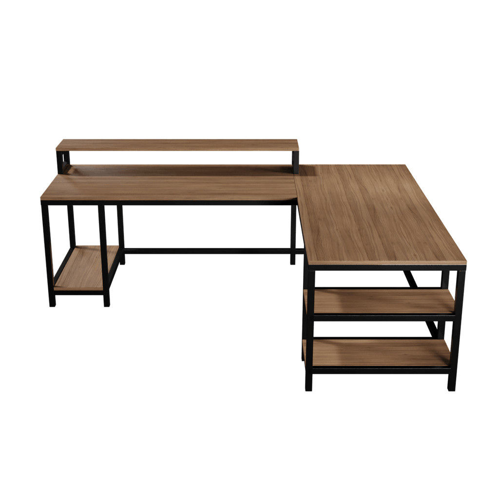 Archice L Shape Desk With Monitor Riser By Riyan Luxiwood.