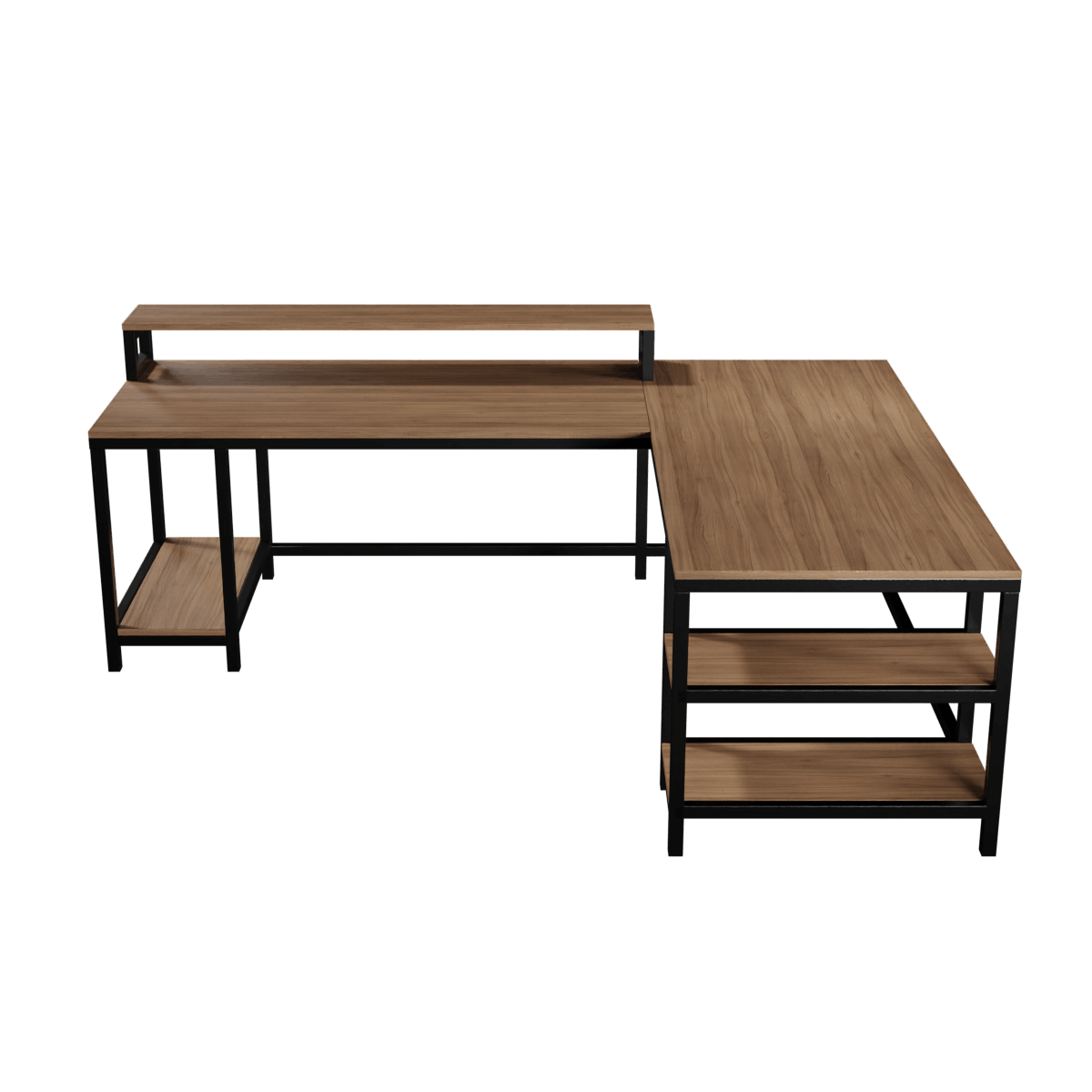 Archice L Shape Desk With Monitor Riser By Riyan Luxiwood.