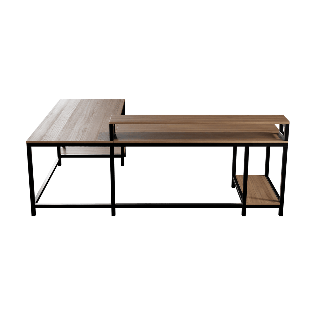 Archice L Shape Desk With Monitor Riser By Riyan Luxiwood.