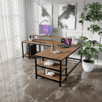 Archice L Shape Desk With Monitor Riser By Riyan Luxiwood.