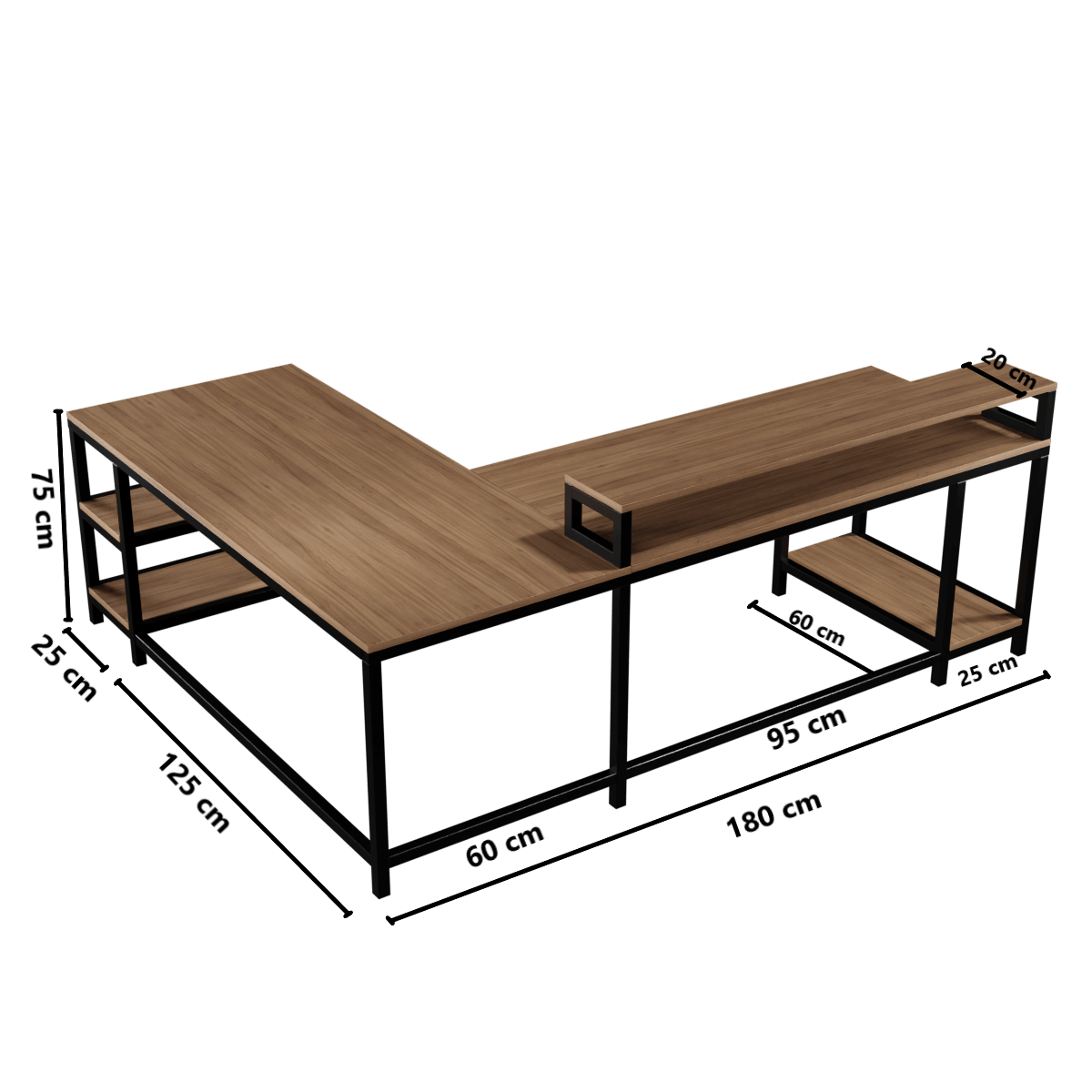 Archice L Shape Desk With Monitor Riser By Riyan Luxiwood.