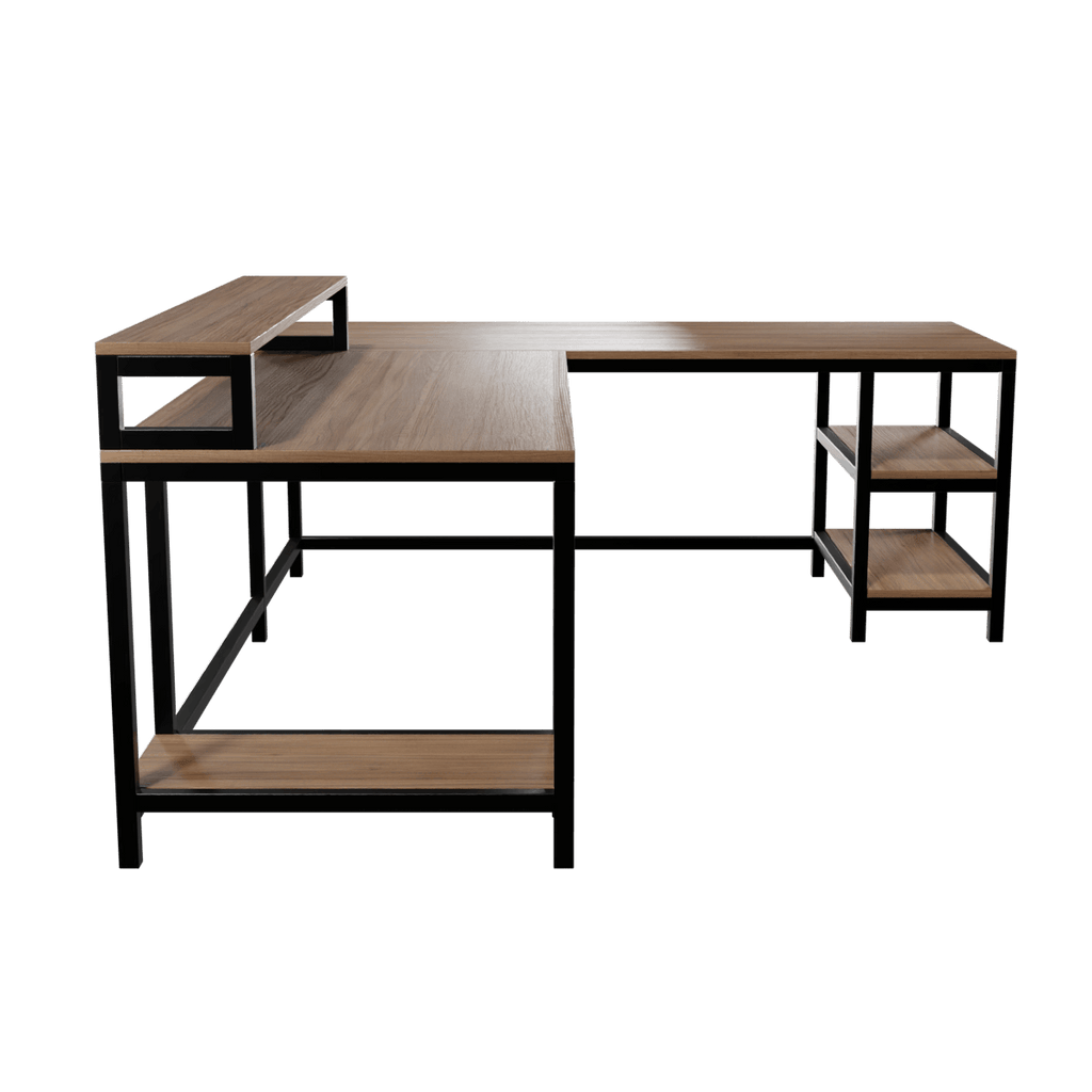 Archice L Shape Desk With Monitor Riser By Riyan Luxiwood.