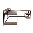 Archice L Shape Desk With Monitor Riser By Riyan Luxiwood.