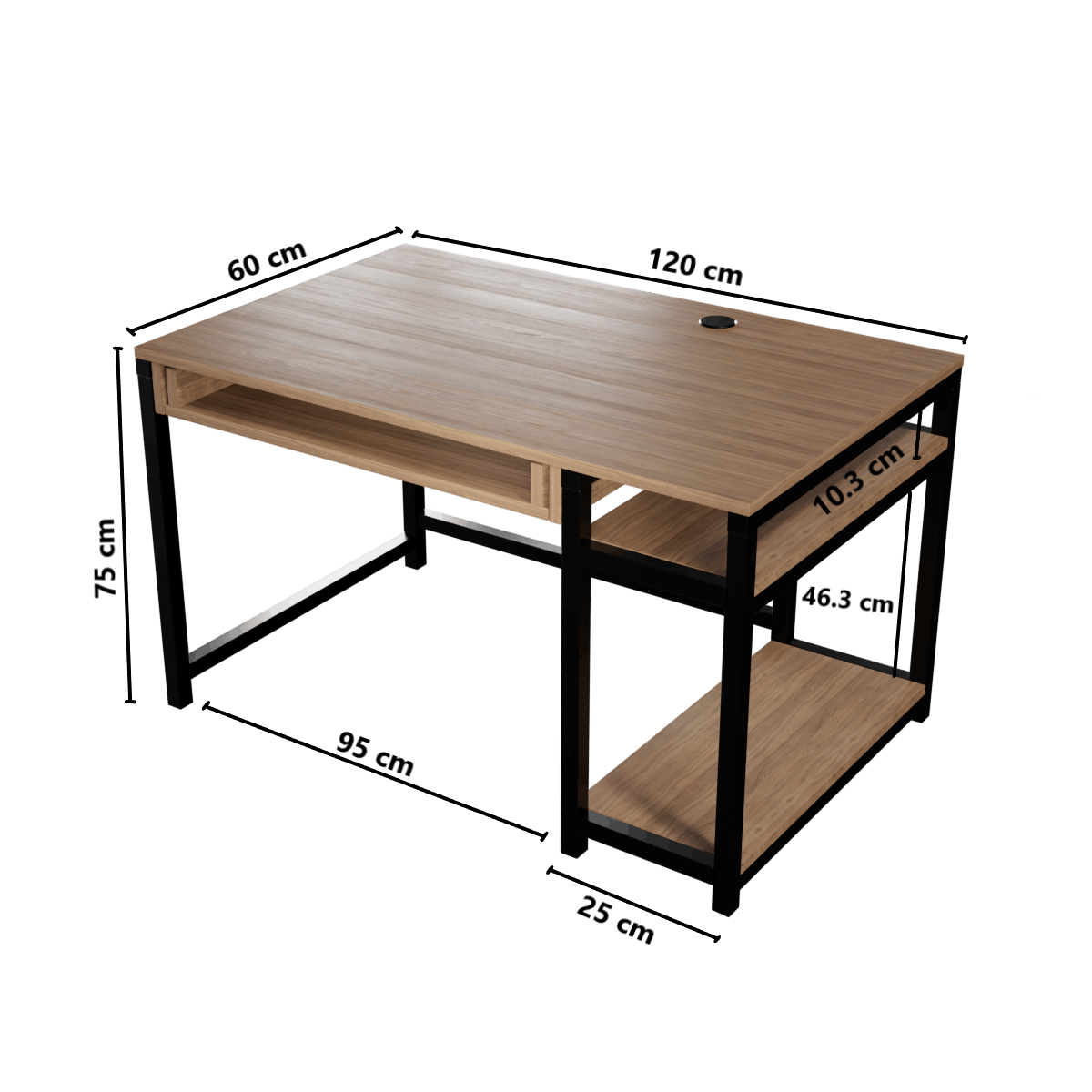 Carter Computer Table With Open Storage By Riyan Luxiwood.
