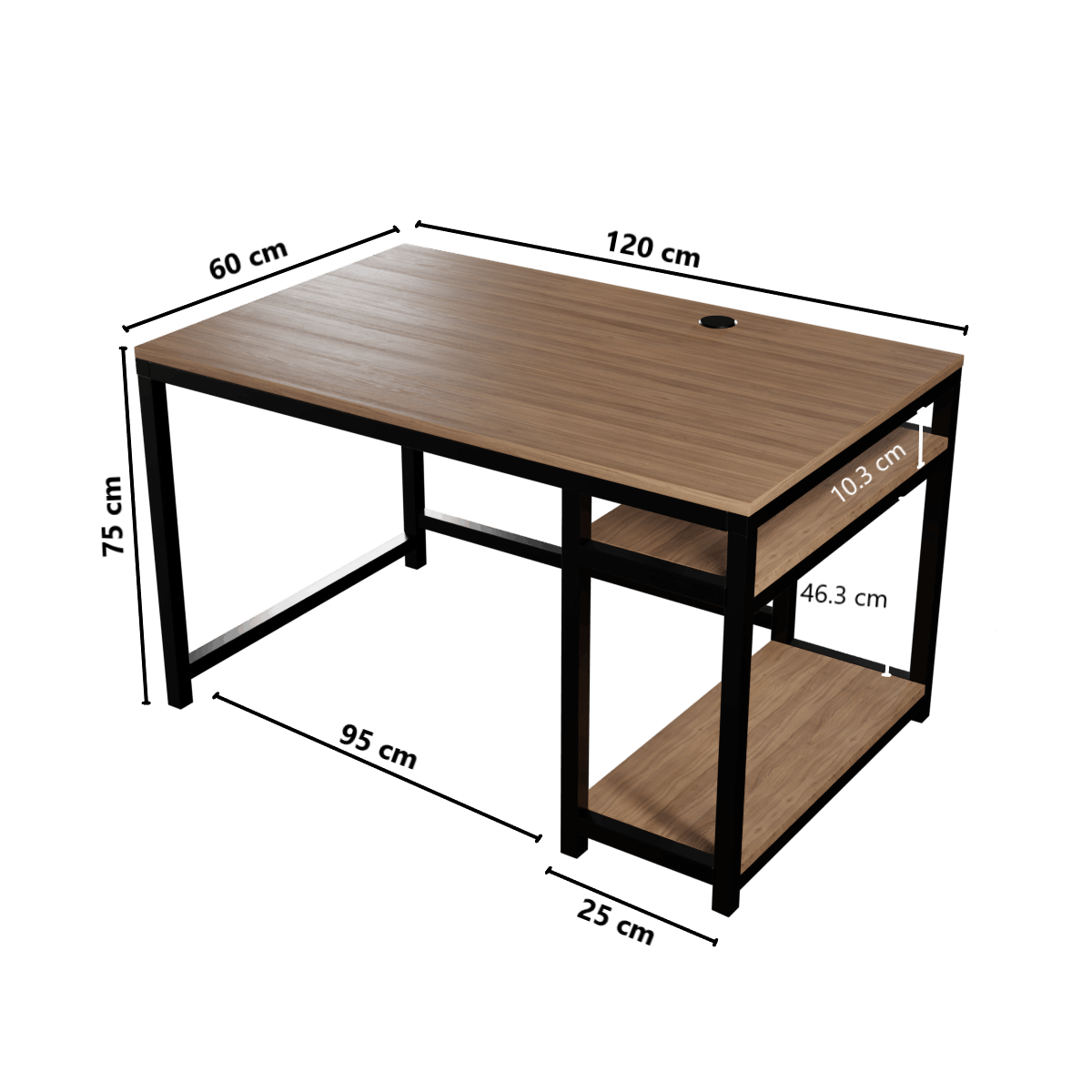 Carter Computer Table With Open Storage By Riyan Luxiwood.