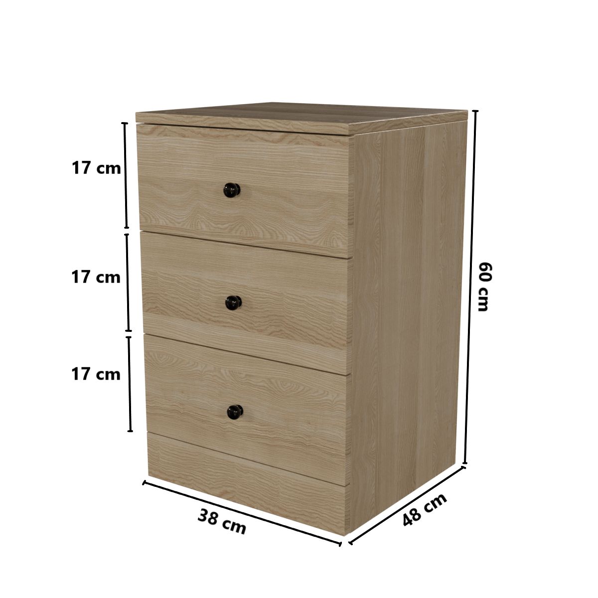 Chest of 3 Drawers by Riyan Luxiwood.
