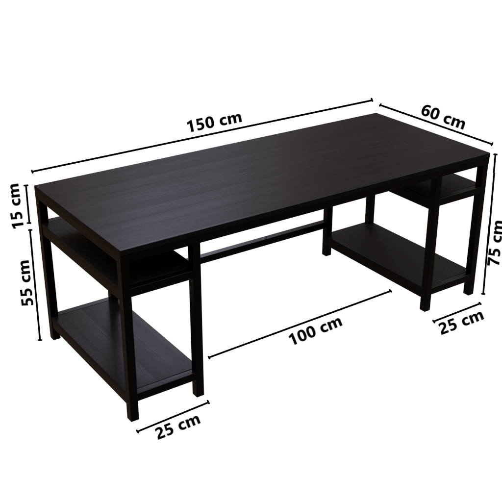 Edward Computer Table With Open Storage By Riyan Luxiwood.