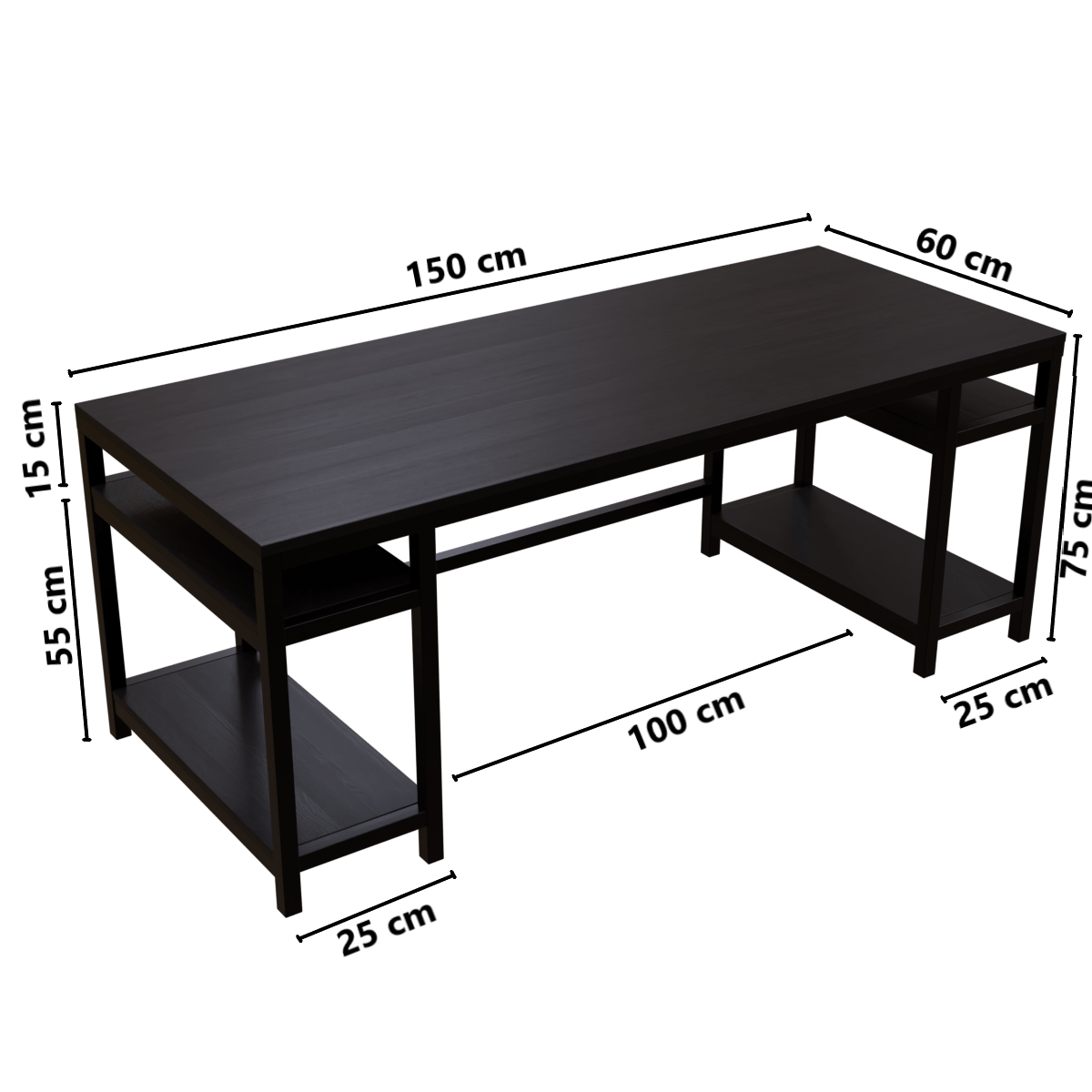 Edward Computer Table With Open Storage By Riyan Luxiwood.