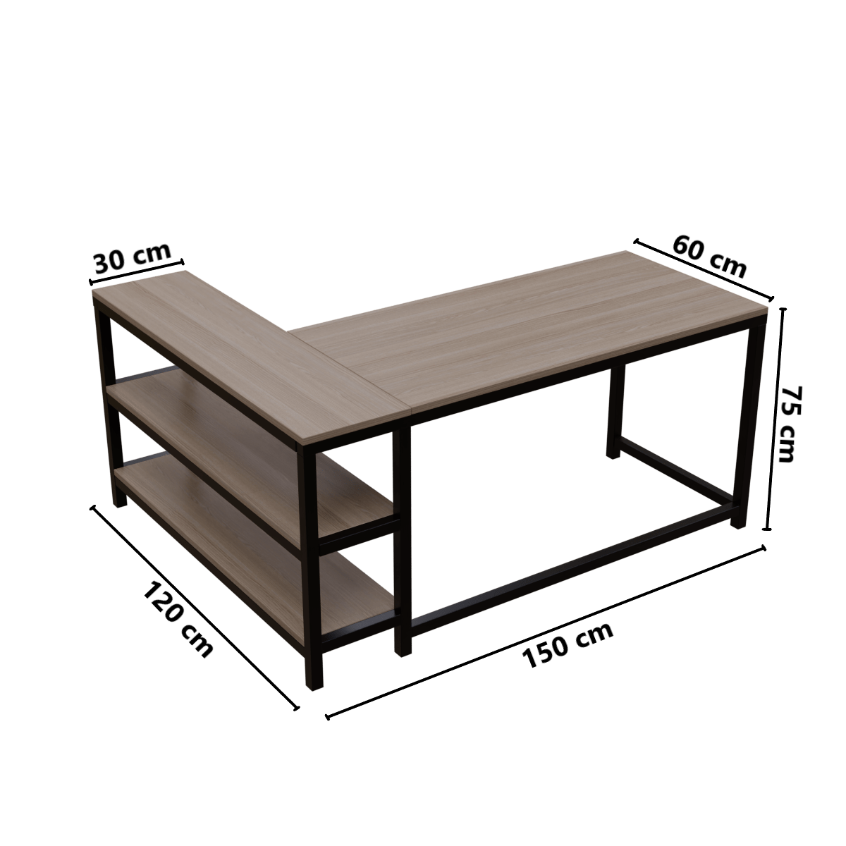 Optimus L shape desk with Storage Design by Riyan Luxiwood.