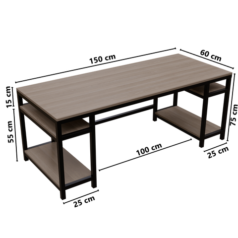 Edward Computer Table With Open Storage By Riyan Luxiwood.