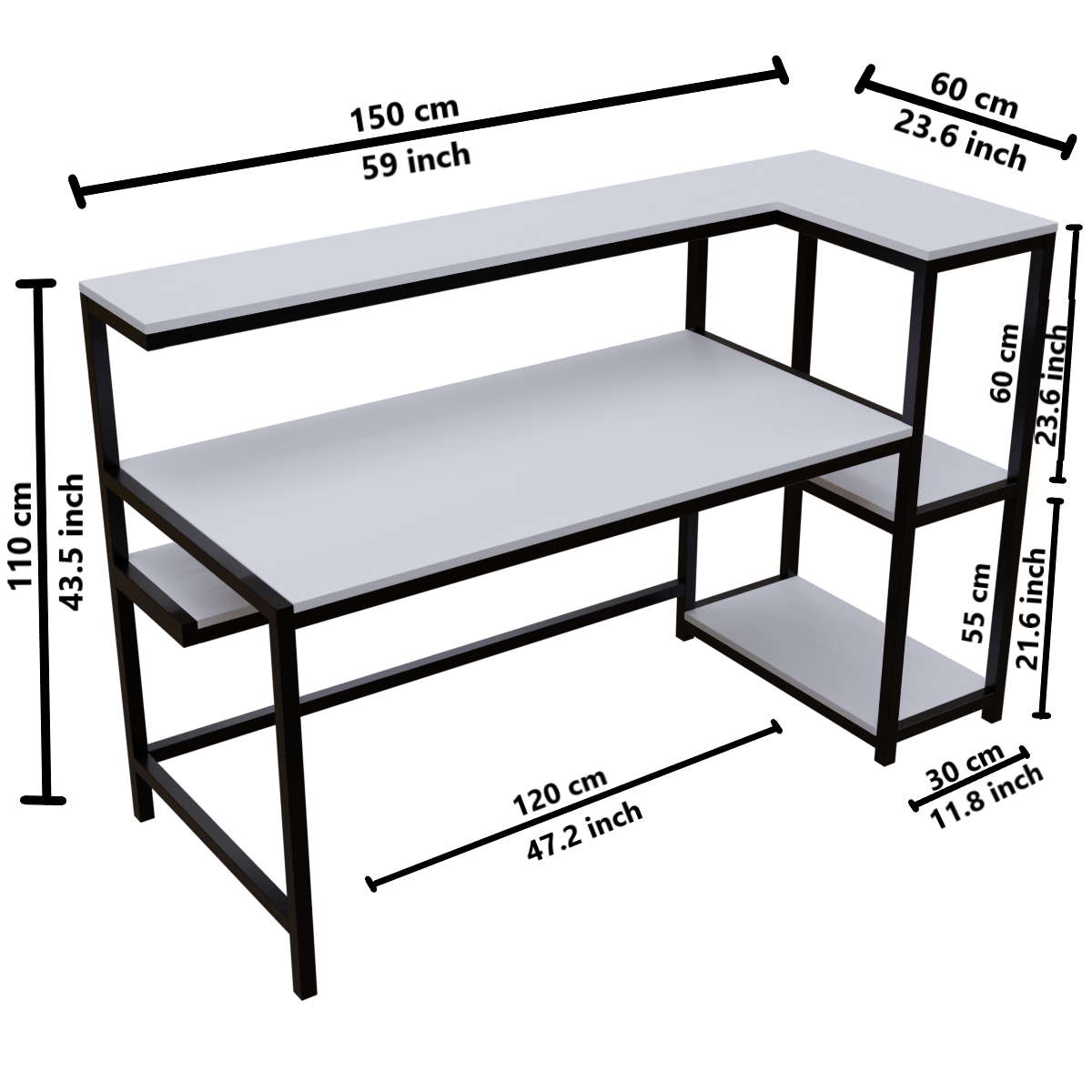 Fronx Computer Table With Open Storage By Riyan Luxiwood.