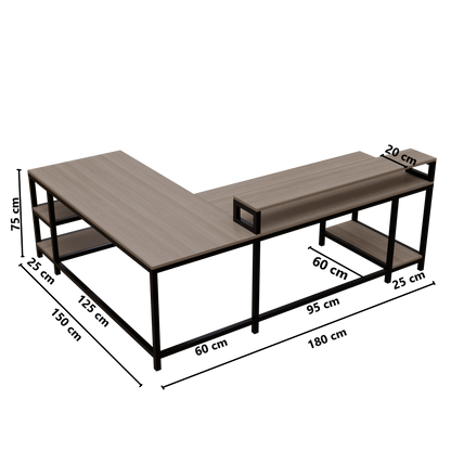 Archice Computer Table With Open Storage By Riyan Luxiwood.