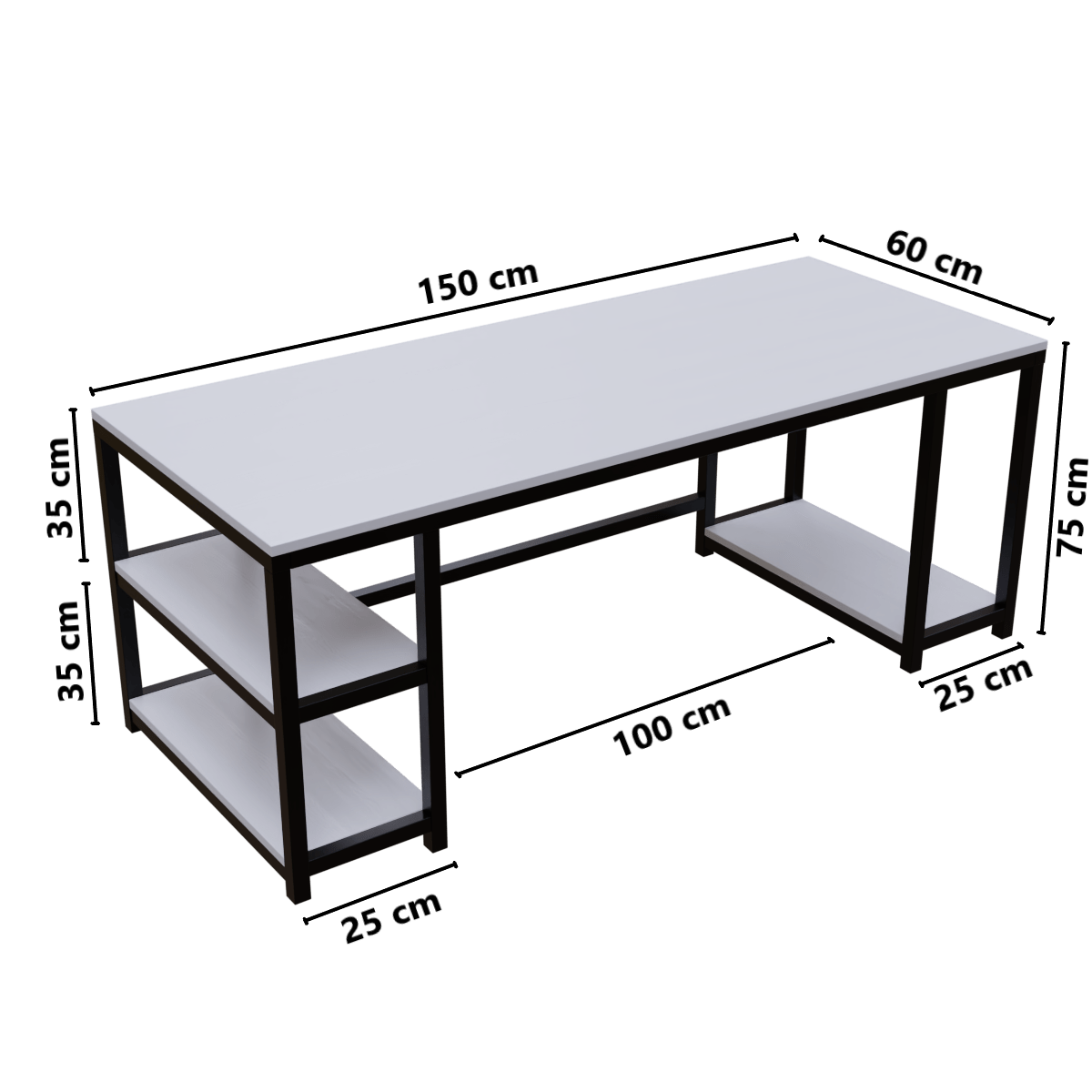 Jackson computer Table With Open Storage By Riyan Luxiwood.