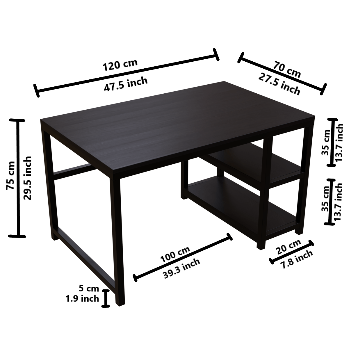 Carter Computer Table With Open Storage By Riyan Luxiwood.