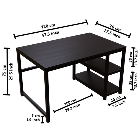 Carter Computer Table With Open Storage By Riyan Luxiwood.
