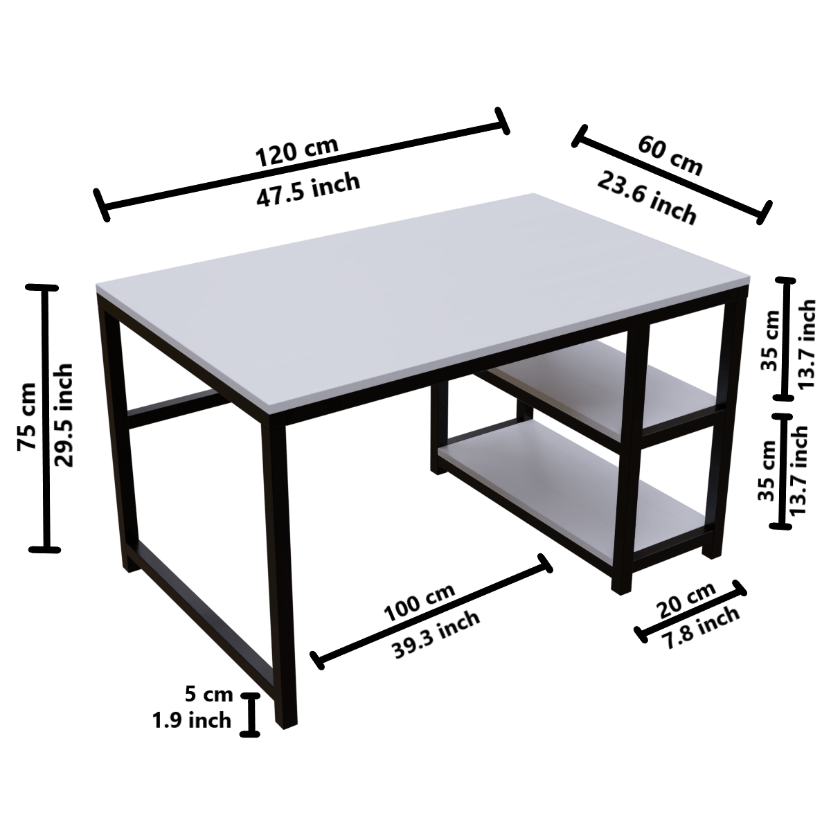 Carter Computer Table With Open Storage By Riyan Luxiwood.