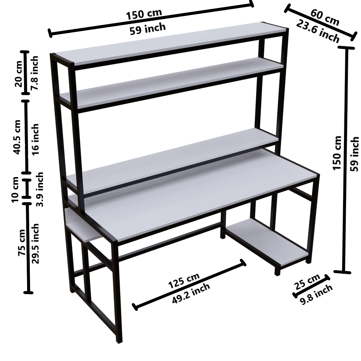 Jerry Computer Table With Open Storage By Riyan Luxiwood.