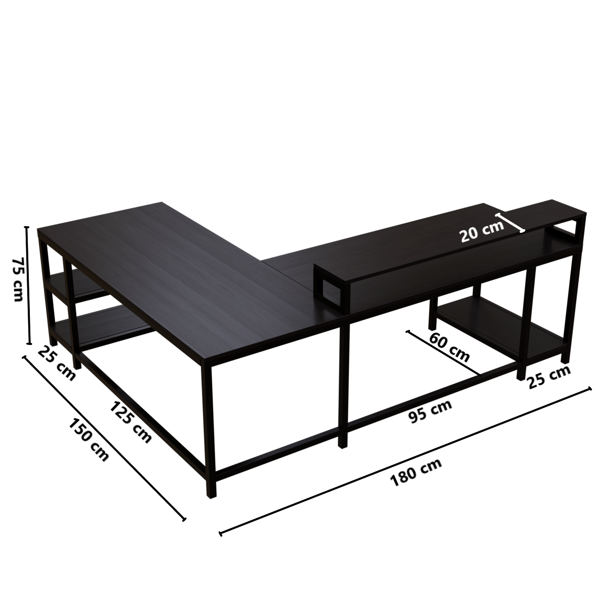 Archice L Shape Desk With Monitor Riser By Riyan Luxiwood.