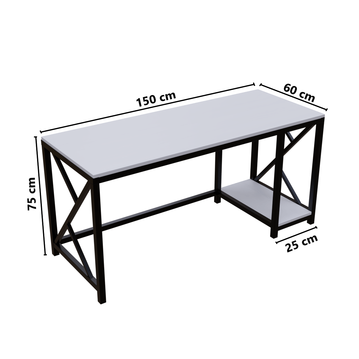 Patrick Computer Table With Open Storage By Riyan Luxiwood.