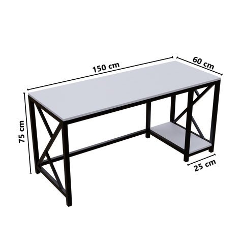 Patrick Computer Table With Open Storage By Riyan Luxiwood.