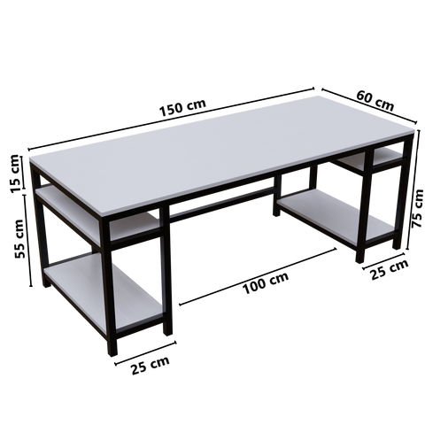 Edward Computer Table With Open Storage By Riyan Luxiwood.