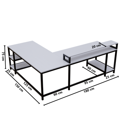 Archice Computer Table With Open Storage By Riyan Luxiwood.