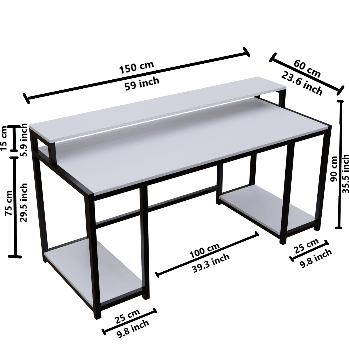 Nexus Computer Table With Open Storage By Riyan Luxiwood.