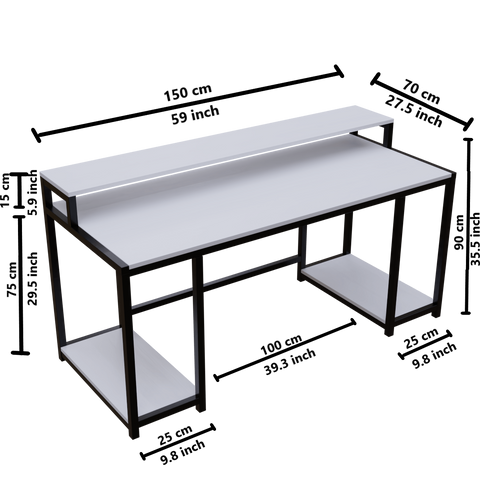 Nexus Computer Table With Open Storage By Riyan Luxiwood.